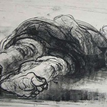 "Lying Down," Monotype. © Bruce Waldman. All Rights Reserved.