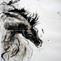 "Vertical horse," monotype © Bruce Waldman