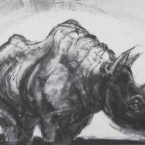"Big Rhino," monotype © Bruce Waldman
