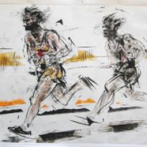 "Runners," monotype © Bruce Waldman