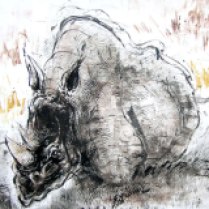 "Rhino," monotype © Bruce Waldman