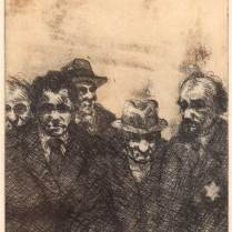 "Bunch of Guys," etching © Bruce Waldman