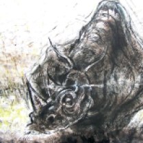 "Rhino," monotype © Bruce Waldman