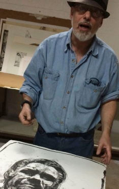 Bruce Waldman giving a monotype demonstration.